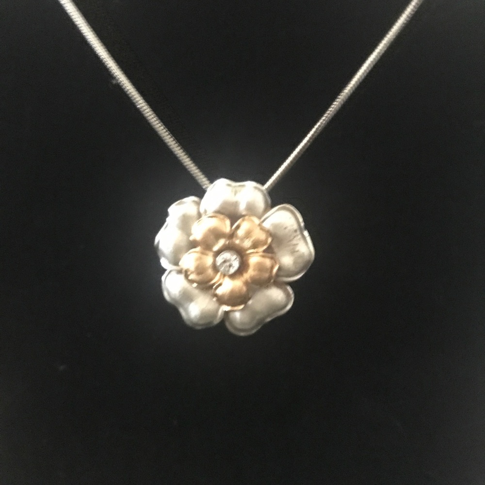 Brighton vintage flower necklace with Swarovski crystal - Picture 5 of 5
